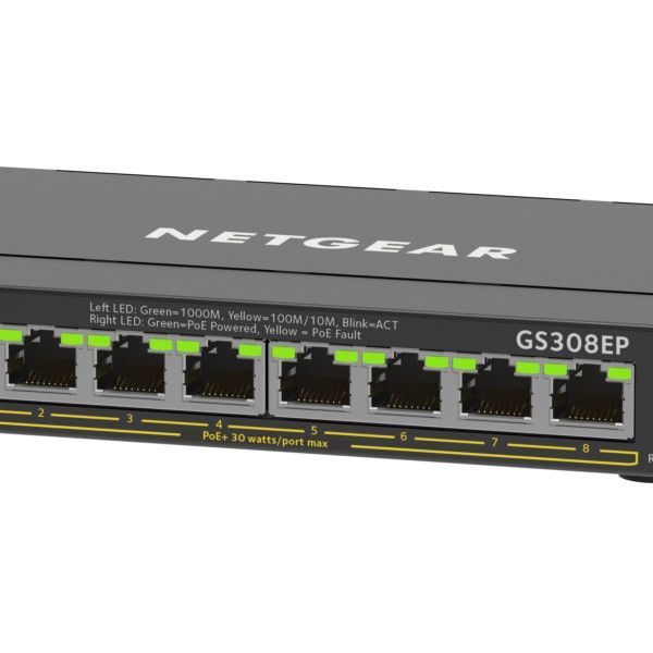 Netgear Plus Switch 8-port 10/100/1000 GS308EP-100PES