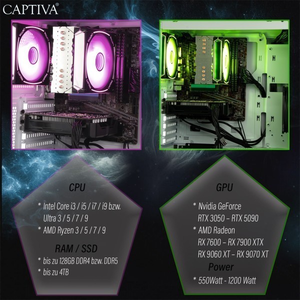 Captiva PC Power Starter R78-399 TFT Bundle (Ryzen 5 5600G/SSD 1TB/16GB/WLAN/w/o OS)
