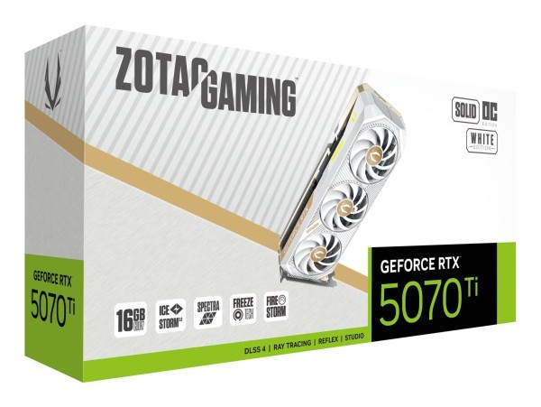 VGA ZOTAC GeForce® RTX 5070TI 16GB Solid Core OC White Edition