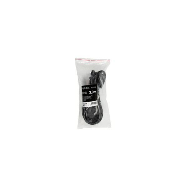 Kabel LogiLink Netzkabel CEE7/7 - IEC C19 schwarz 3m CP153