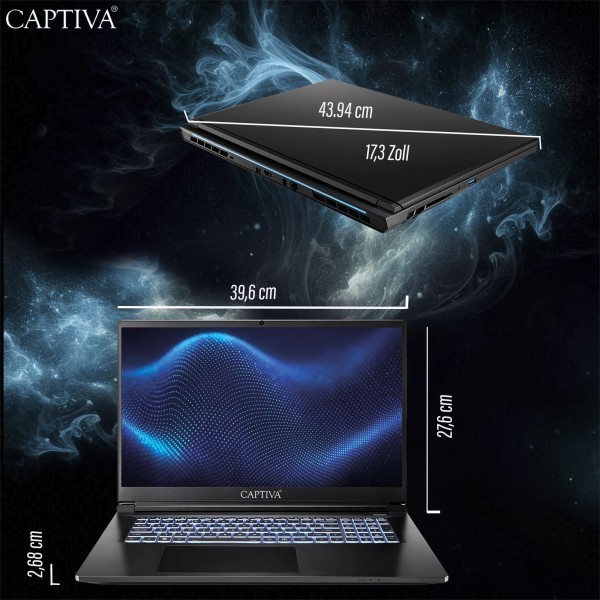 Captiva Notebook Highend Gaming I98-029CH i7-13620H (17.3", 16GB, 1TB SSD, GeForce RTX 5070 8GB, w/o OS)