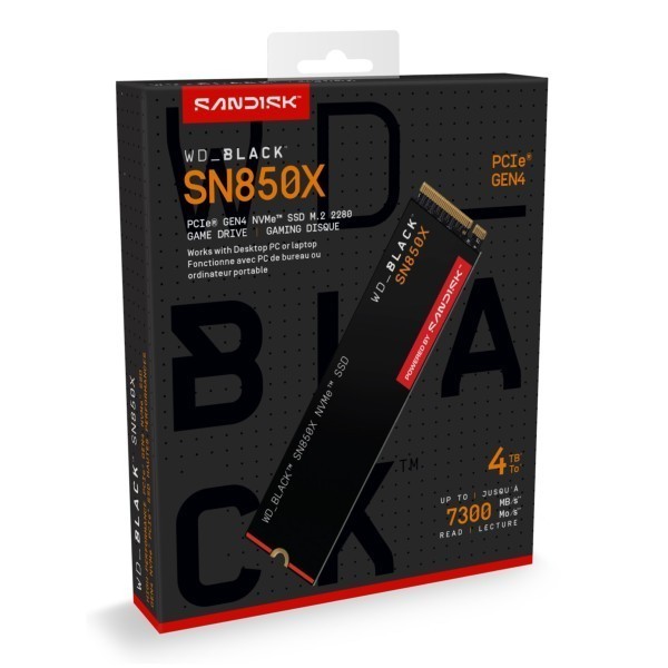 SSD WD Black 4TB SN850X Gaming NVME M.2 PCIe 4.0 x4 WDS400T2X0E