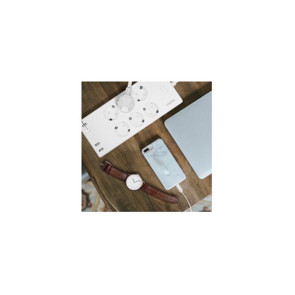 LogiLink Wi-Fi Smart Steckdosenleiste 6-fach (CEE7/3) 4x USB Tuya kompatibel SH0105