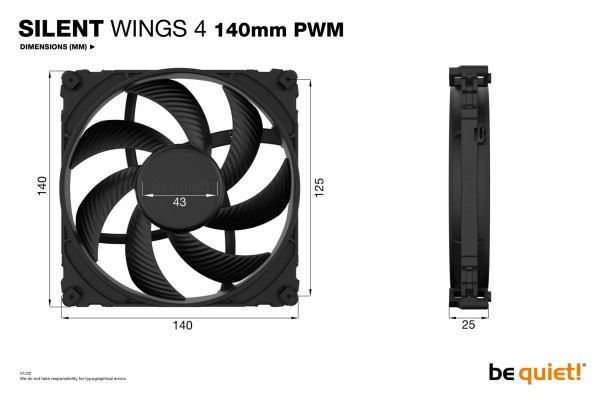 PC- Gehäuselüfter Be Quiet SilentWings 4 140mm PWM