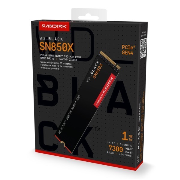 SSD WD Black 1TB SN850X Gaming NVME M.2 PCIe WDS100T2X0E PCIe 4.0 x4
