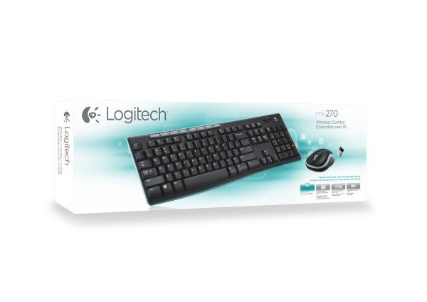 Keyboard & Mouse Logitech Wireless Combo MK270 Schwarz (US) (920-004523)