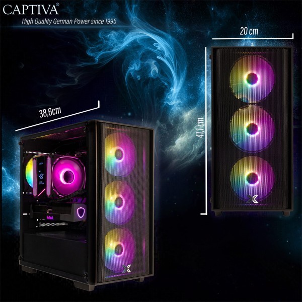 Captiva PC Entry Gaming I10-2928 (Ultra 7 270K Plus/RTX5060 Ti 16GB GDDR7/SSD 1TB/32GB/WLAN/Windows 11 Home 64-bit)