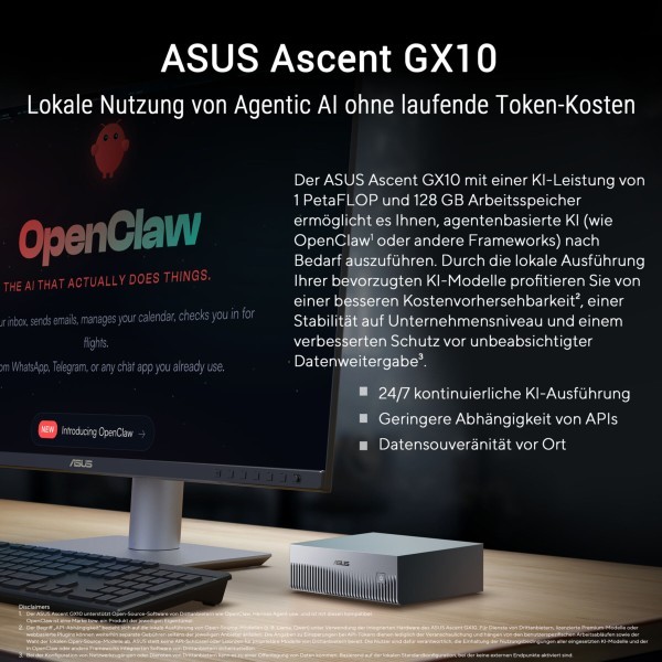 Asus Ascent GX10-GG0026BN - MINI PC- Stellar Gray (inklusive Gema)