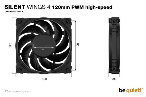 PC- Gehäuselüfter Be Quiet SilentWings 4 120mm PWM high-speed