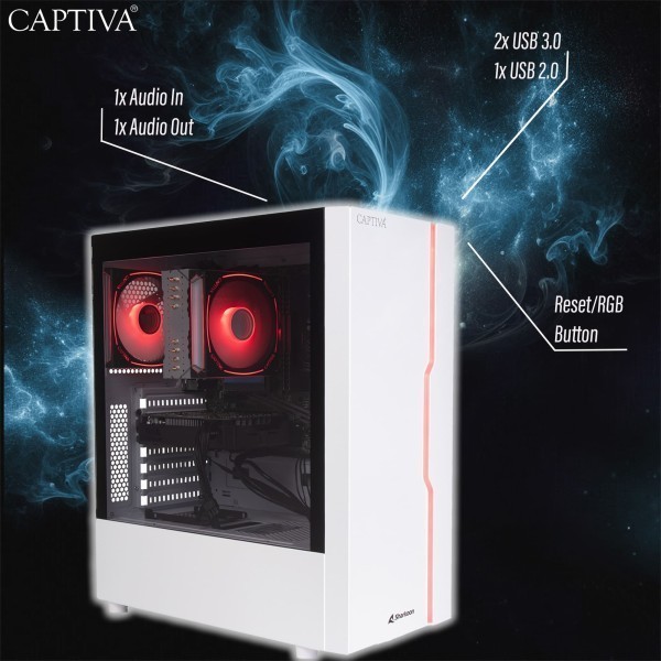 Captiva PC Advanced Gaming R93-562 TFT Bundle (Ryzen 7 5700X/RTX5060 8GB GDDR7/SSD 1TB/16GB/WLAN/Windows 11 Home 64-bit)