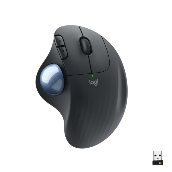 Mouse Logitech ERGO M575 Wireless Trackball Maus - rechts - Trackball - RF Wireless + Bluetooth - 2000 DPI - Graphit (910-005872)