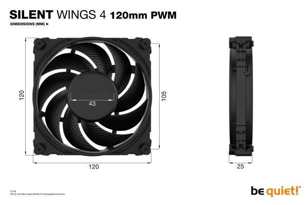 PC- Gehäuselüfter Be Quiet SilentWings 4 120mm PWM