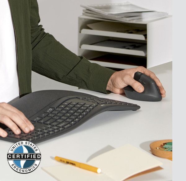 Mouse Logitech Lift for Business wireless ergonomisch graphite left (910-006495)