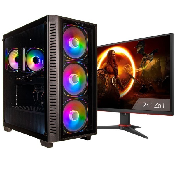 Captiva PC Advanced Gaming I95-534 TFT Bundle (i9-12900KF/RTX5060 Ti 16GB GDDR7/SSD 1TB/32GB/WLAN/w/o OS)