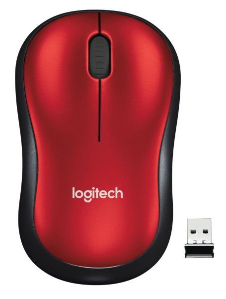 Mouse Logitech M185 Wireless red (910-002237)