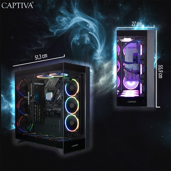 Captiva PC Highend Gaming I10-3781 (Ultra 9 285K/RTX5080 16GB GDDR7/SSD 4TB/64GB/WLAN/w/o OS)
