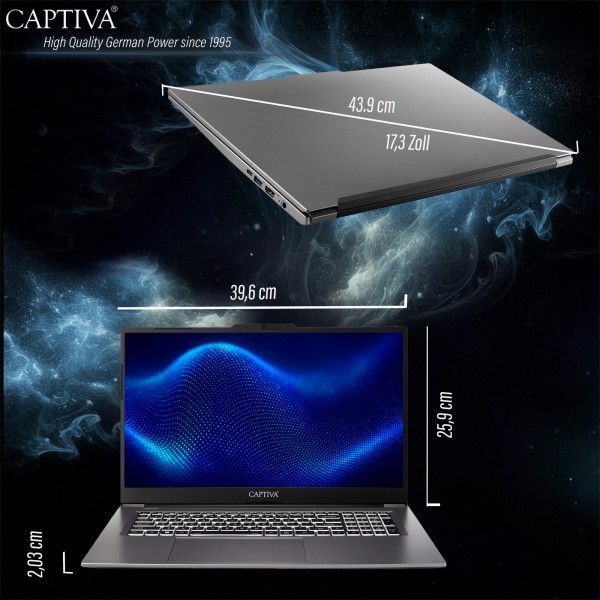 Captiva Notebook Power Starter I99-228CH i5-1335U (17,3", 64GB, 2TB SSD, Intel Iris Xe Graphics, w/o OS)
