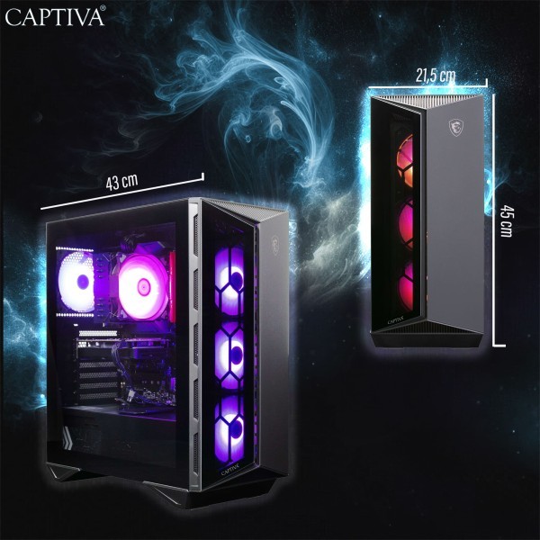 Captiva PC Entry Gaming I10-4912 (Ultra 5 225F/RTX5060 8GB GDDR7/SSD 1TB/16GB/WLAN/w/o OS)