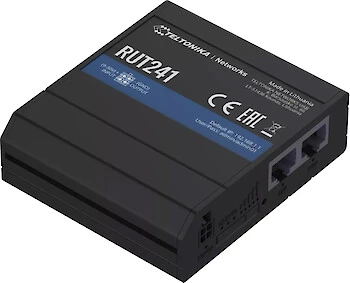 Teltonika RUT241 kompakter 4G-Industrierouter mit WLAN und zwei Ethernet-Ports bei ECOM Trading