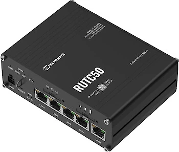 Teltonika RUTC50 5G-Router mit Dual-SIM und fünf Gigabit-Ports bei ECOM Trading