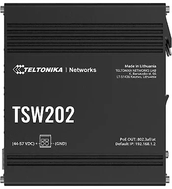 Teltonika TSW202 Managed Switch mit acht PoE-Ports und zwei SFP-Ports bei ECOM Trading